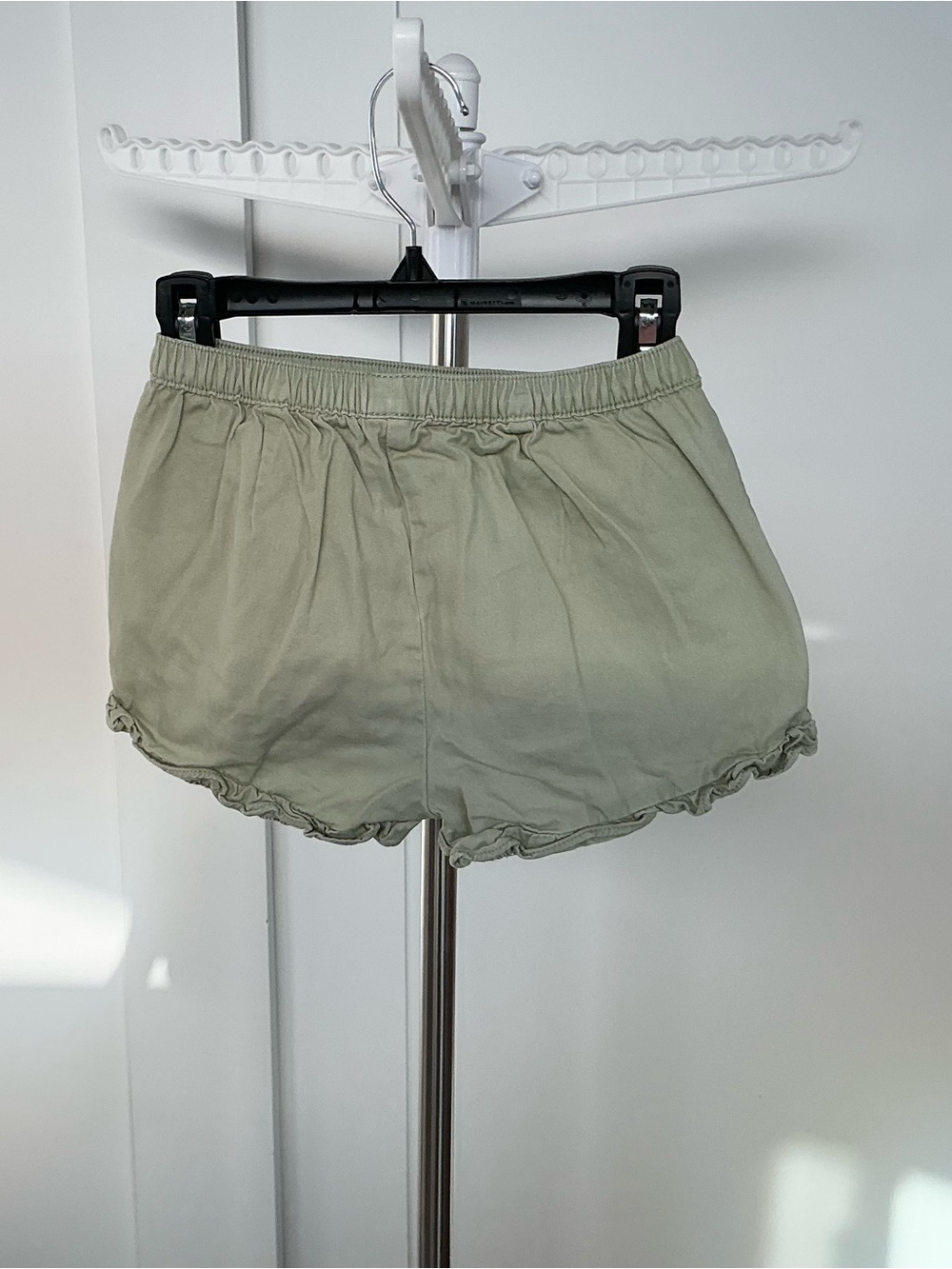 Girls Shorts (size 7) Cotton Elastic Waist Ruffle Shorts - Lavender, Black, Sage - Picture 9 of 10